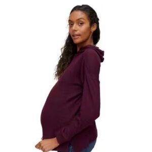 Motherhood Maternity Lounge Hoodie in Wine